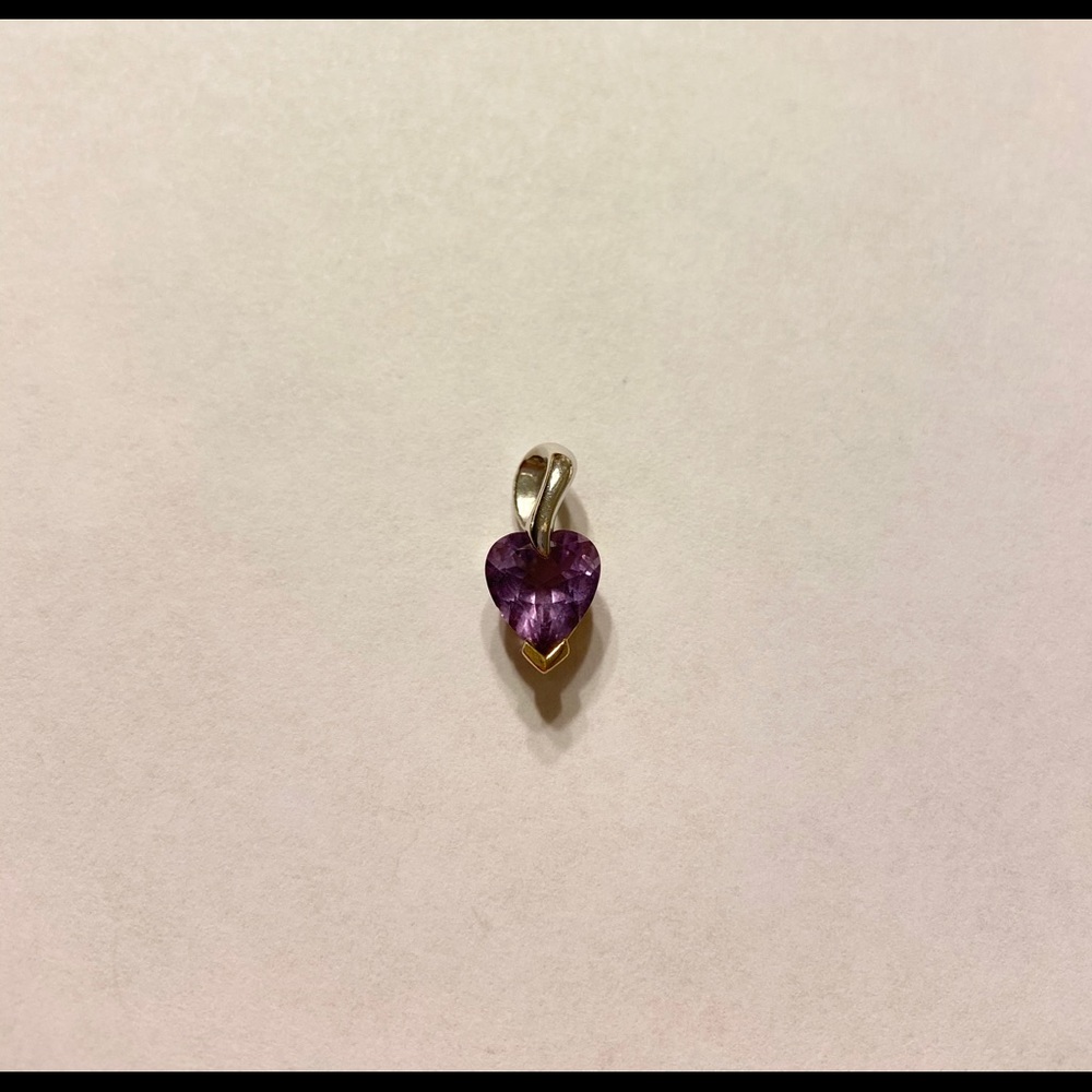 Gold and silver purple stone pendant